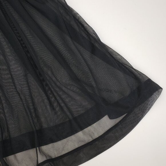 Vintage Betsey Johnson Intimates Babydoll Negligee Size S Black Sheer Pink Bows - Picture 3 of 10